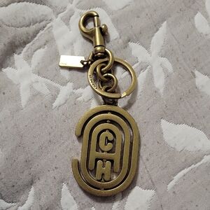 Coach Brass Logo Keychain